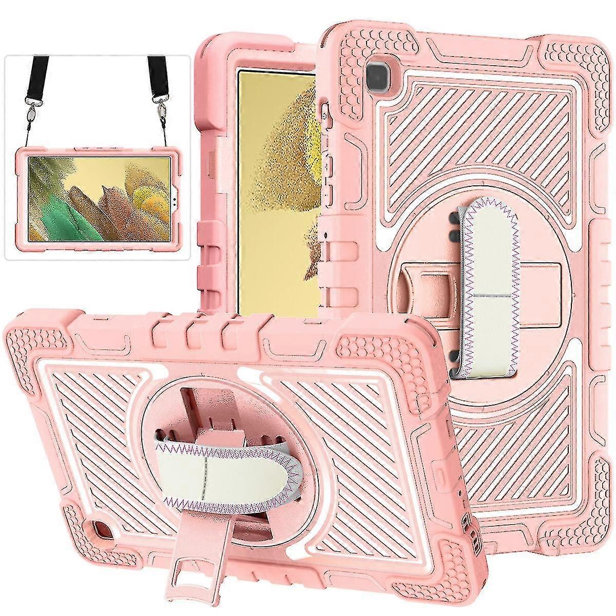 2025 Color Shock Case For Ipad A7 Lite With Shoulder Strap, Hand Strap, Adjustable Stand, Shock-proof Kid Friendly Cover
