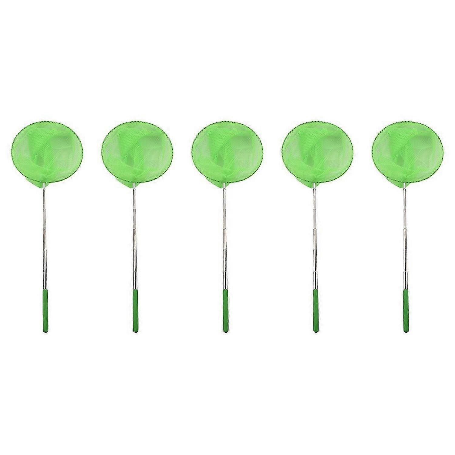 Outdoor Net Bag Stainless Steel Telescopic Catching Net-Green