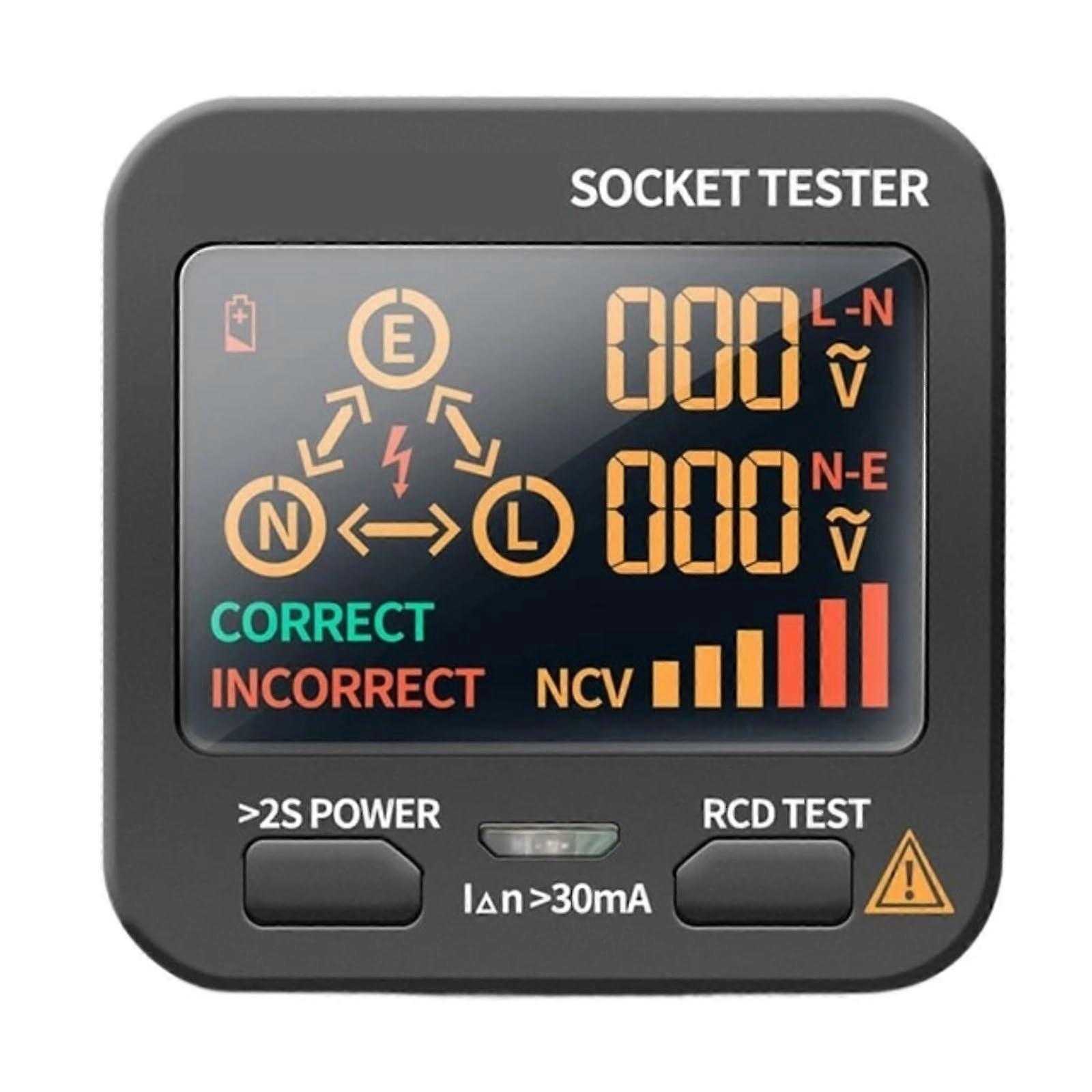 Digital Smart Socket Tester Voltage Test Socket Detector Ground Neutral Phase Check Accurate Identification