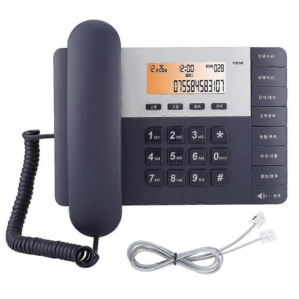 W598 Wireless Home Fixed Telephone Desk Phone Mobile Home Office Desktop Telephone Blue