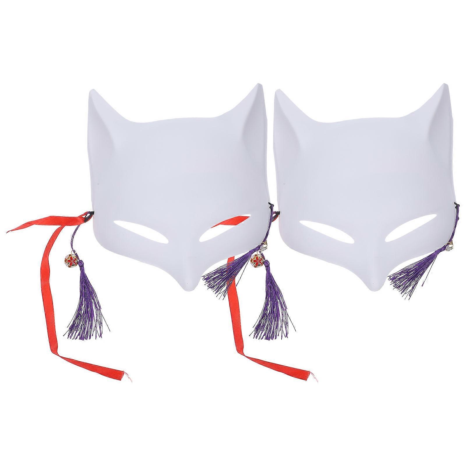 DIY Fox Mask Masquerade Mask for Painting 10Pcs White PVC Blank Masks