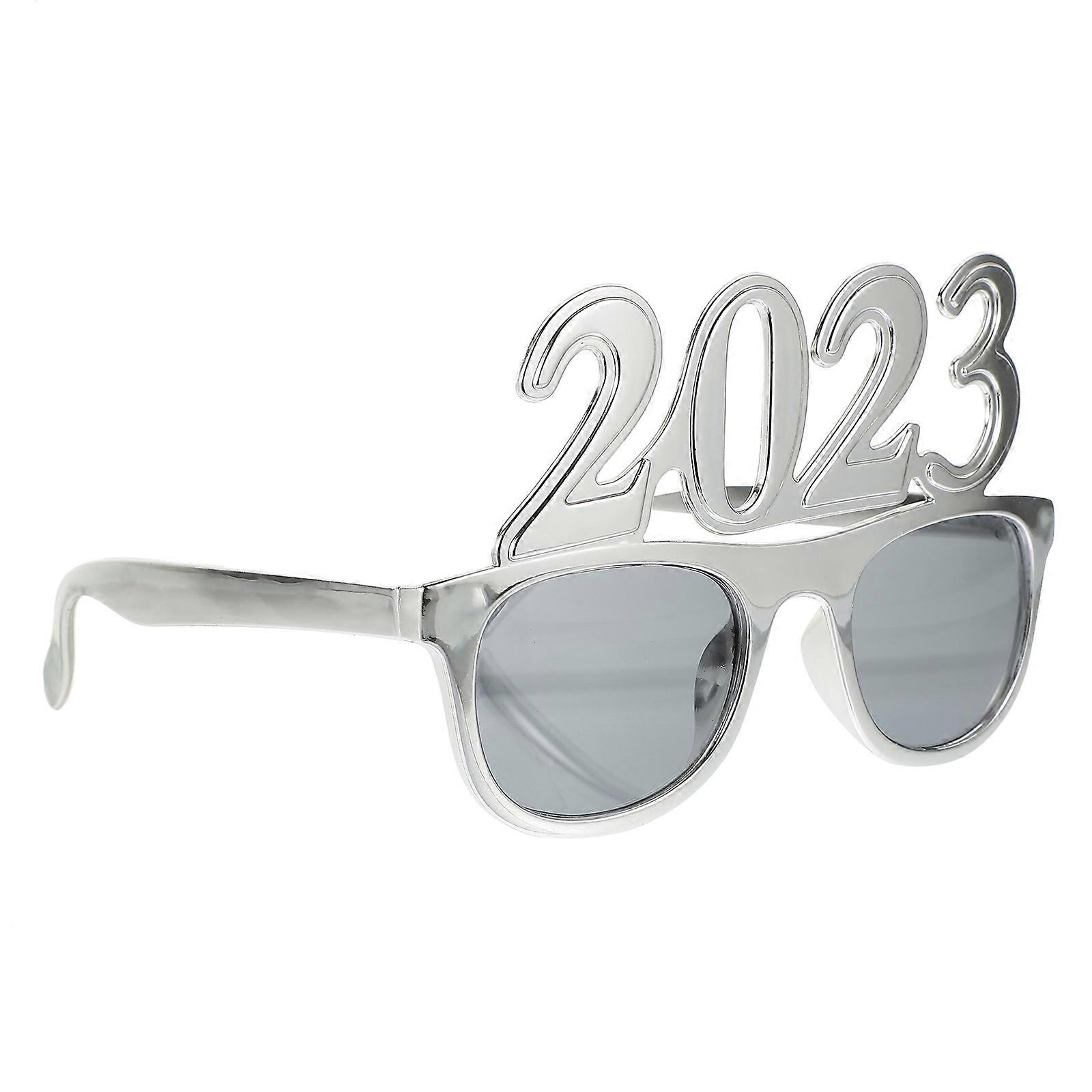 Performance Props Glasses Frames for Decoration 1Pair Silver Pc