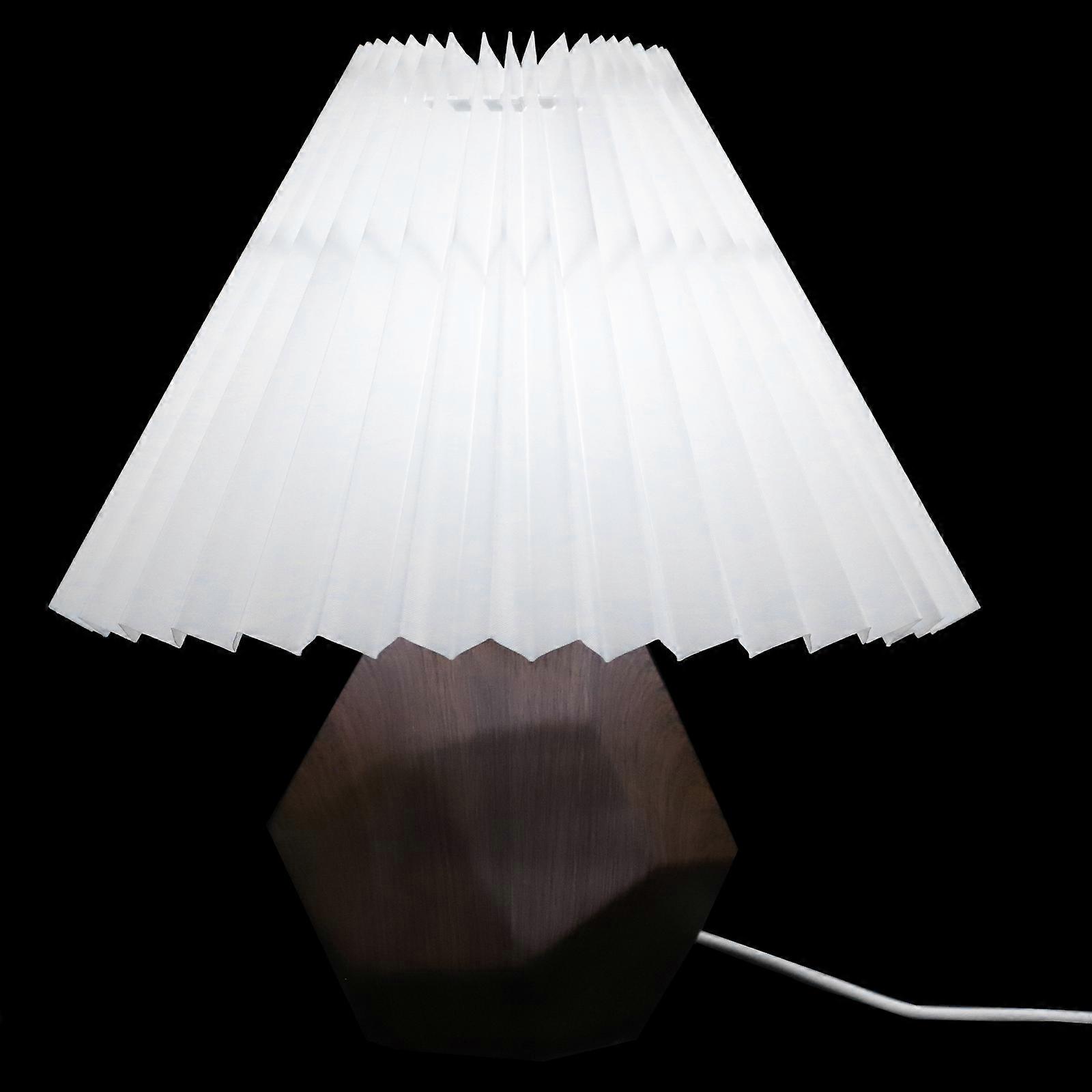 Diamond Ceramic Night Lamp for Bedroom Decor 1Pcs Pleated Lampshade Light