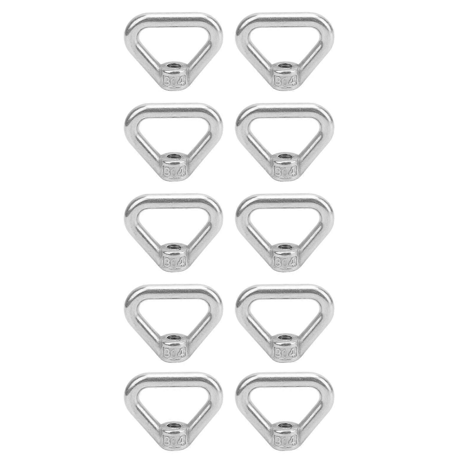 10pcs Silver Screw Nut 304 Stainless Steel Triangle Ring Nut Eye Nut Fastener M8