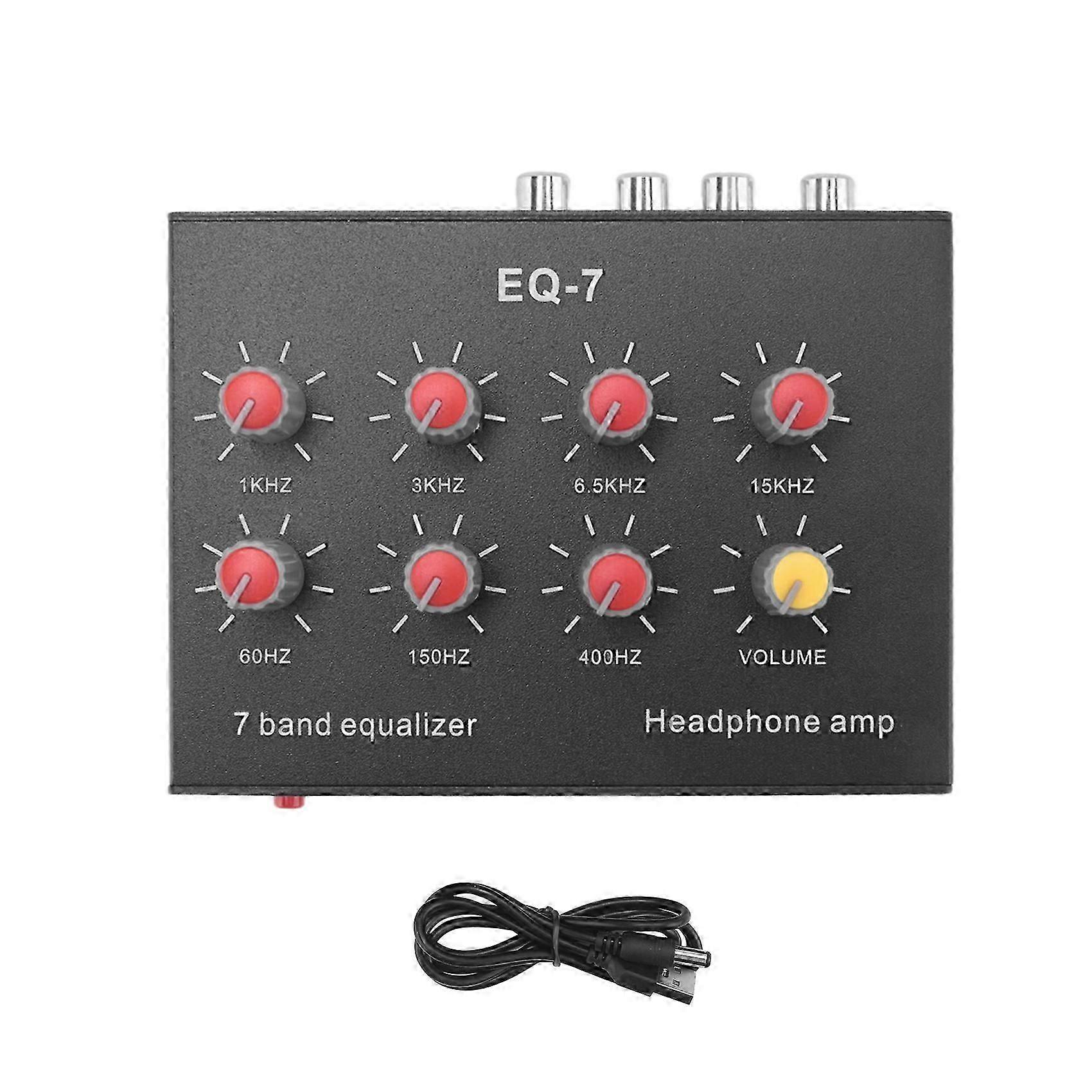 suitable for EQ-7 Car Audio Headset Amplifier 7-Band EQ Equalizer 2 Channel Digital Sound Equalizer