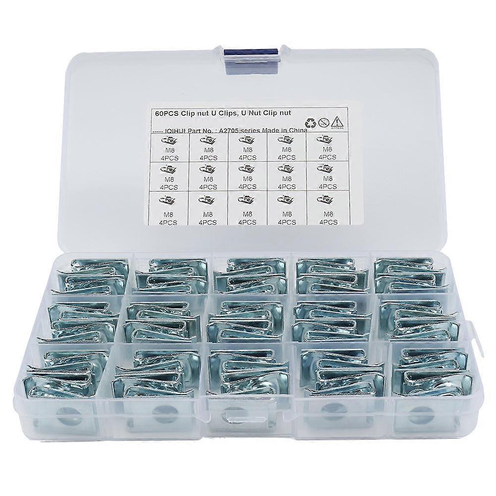 U Clips Motorcycle Fairing Bodywork Panel Fastener Car Door Or Dashboard Panel Use Silver Panel Fixing 60Pcs