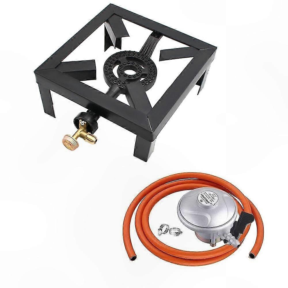 Heavy-Duty Cast Iron Gas Cooktop for Outdoor Use, 8KW LPG Burner with Flame Adjustment Feature