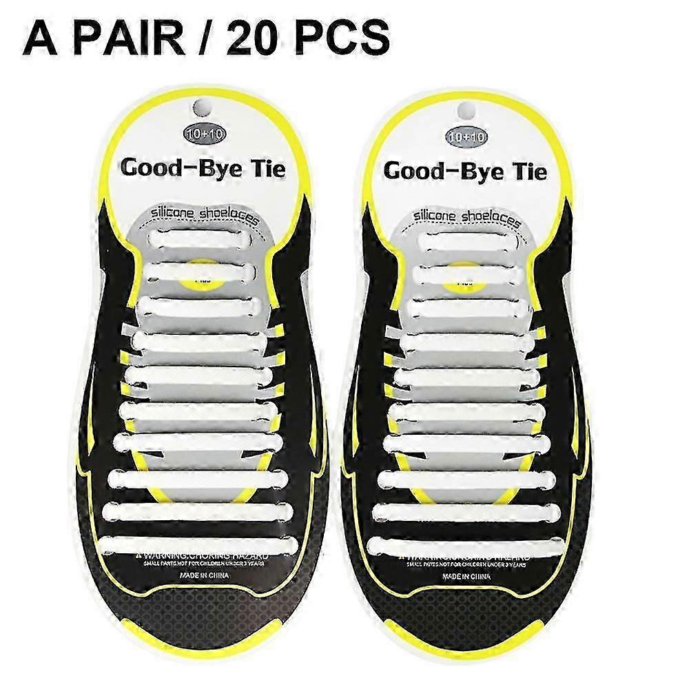 1 Pair/20 Pcs Elastic No Tie Shoelaces Rubber Diy Lazy Baby Shoelaces