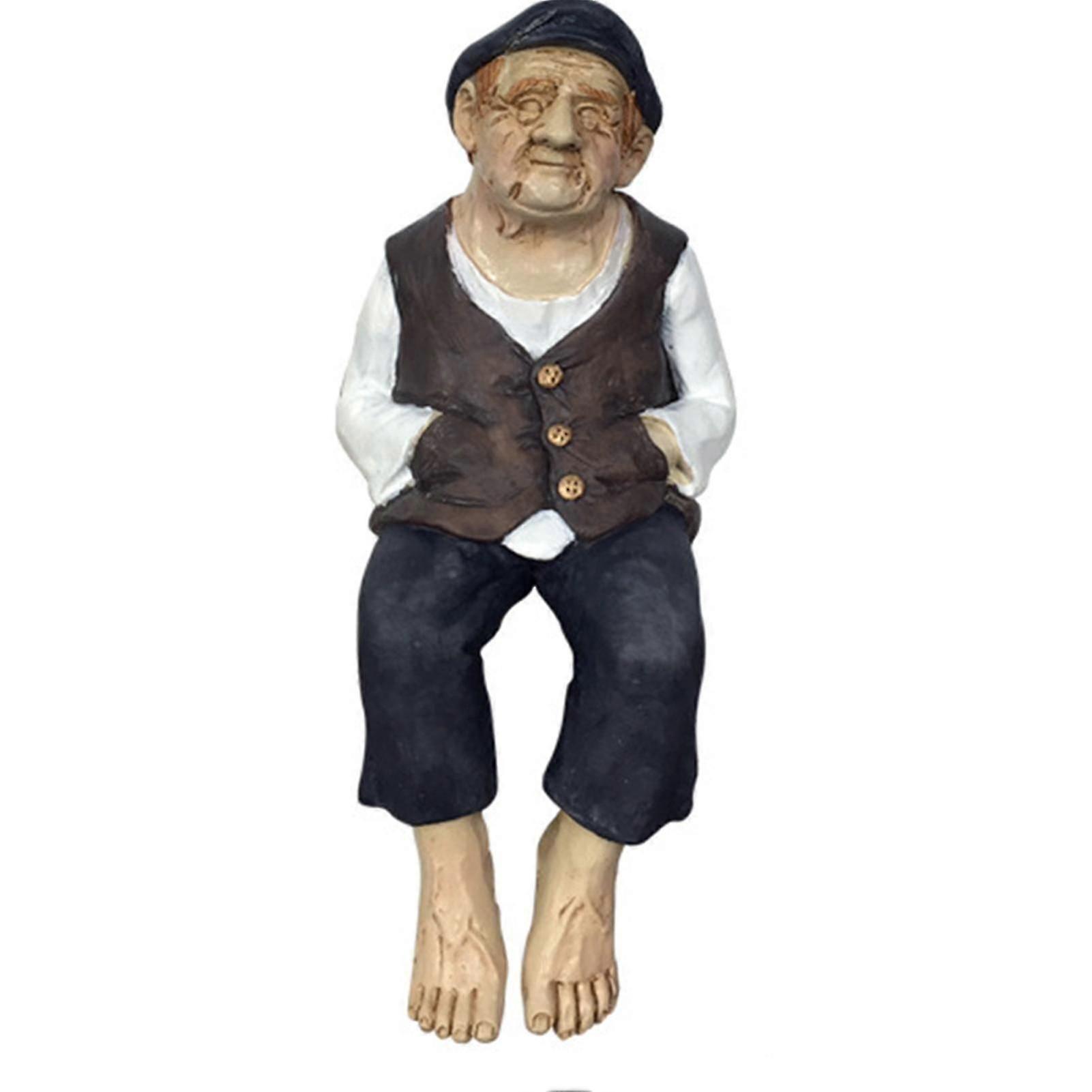 Rustic Statues Sculpture Figurine Grandpa and Grandma Desk Decor Room Ornaments