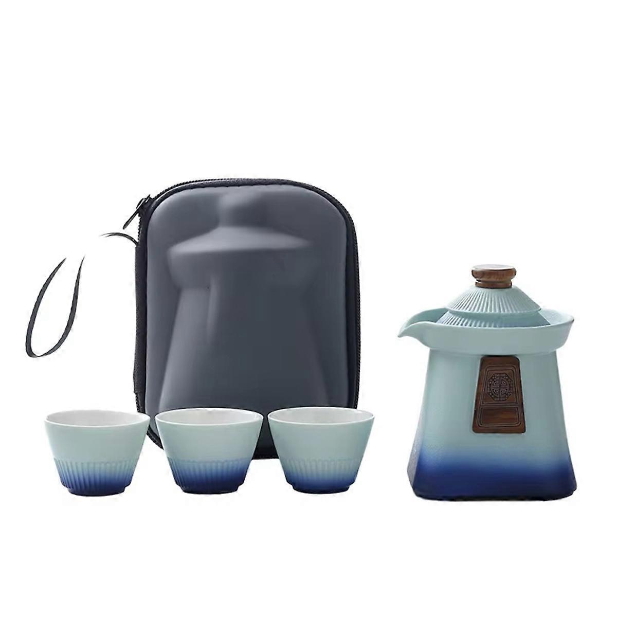 Travel Teaware Kit with Teapot, Cups, and Brewing Tools
