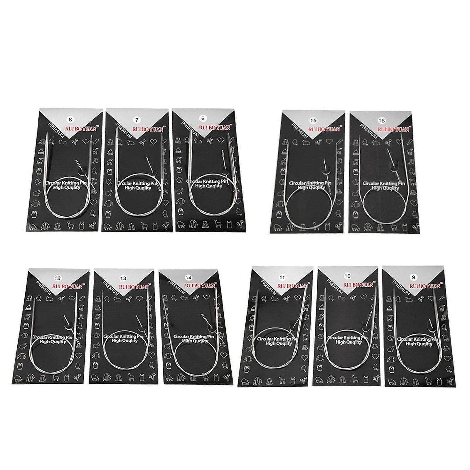 11pcs 43/65/80cm Multi size Circular Knitting Needle Handcraft Sweater Weave Needle Set(65cm)