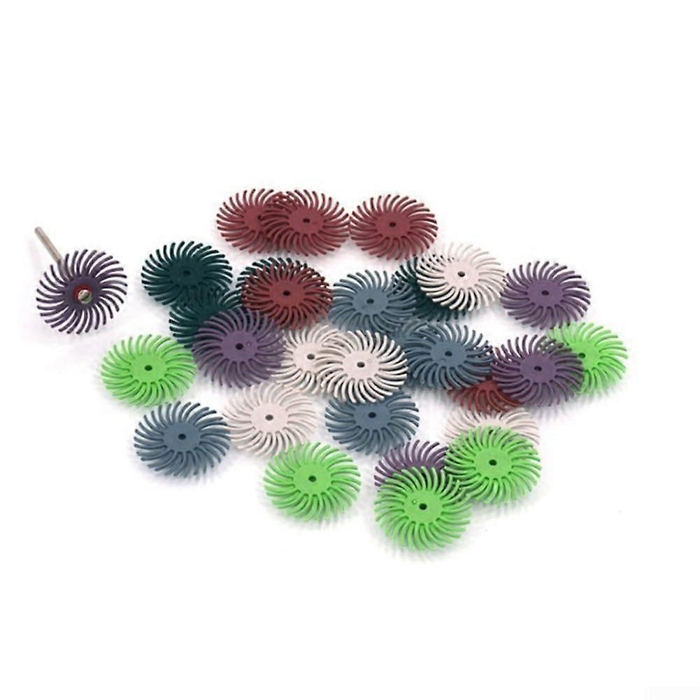 Nylon Bristle Brush Set, 1Inch Radial Wheel, For Woodworking And Crafts, 400 Grit
