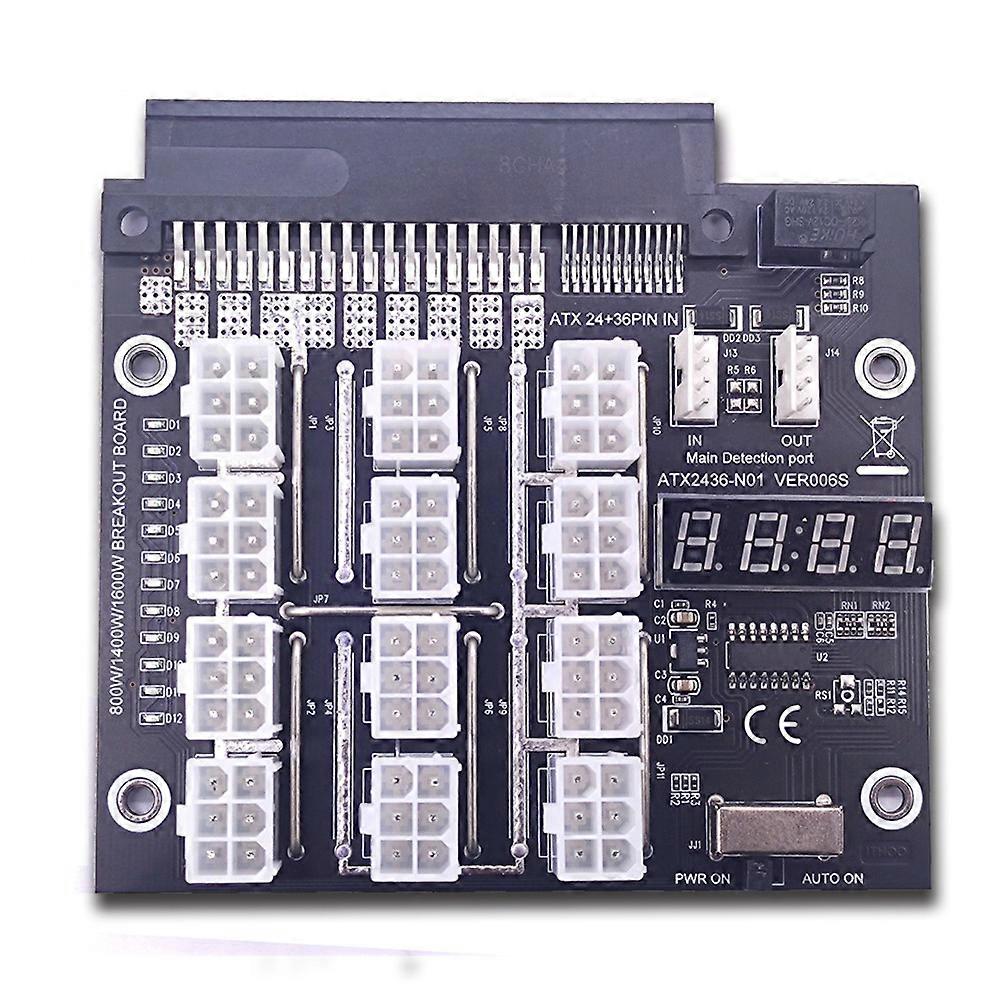 ATX 24+36PIN to 12x 6Pin Power Supply Adapter Converter PSU 12V Breakout Board for BTC Mining Enhanc