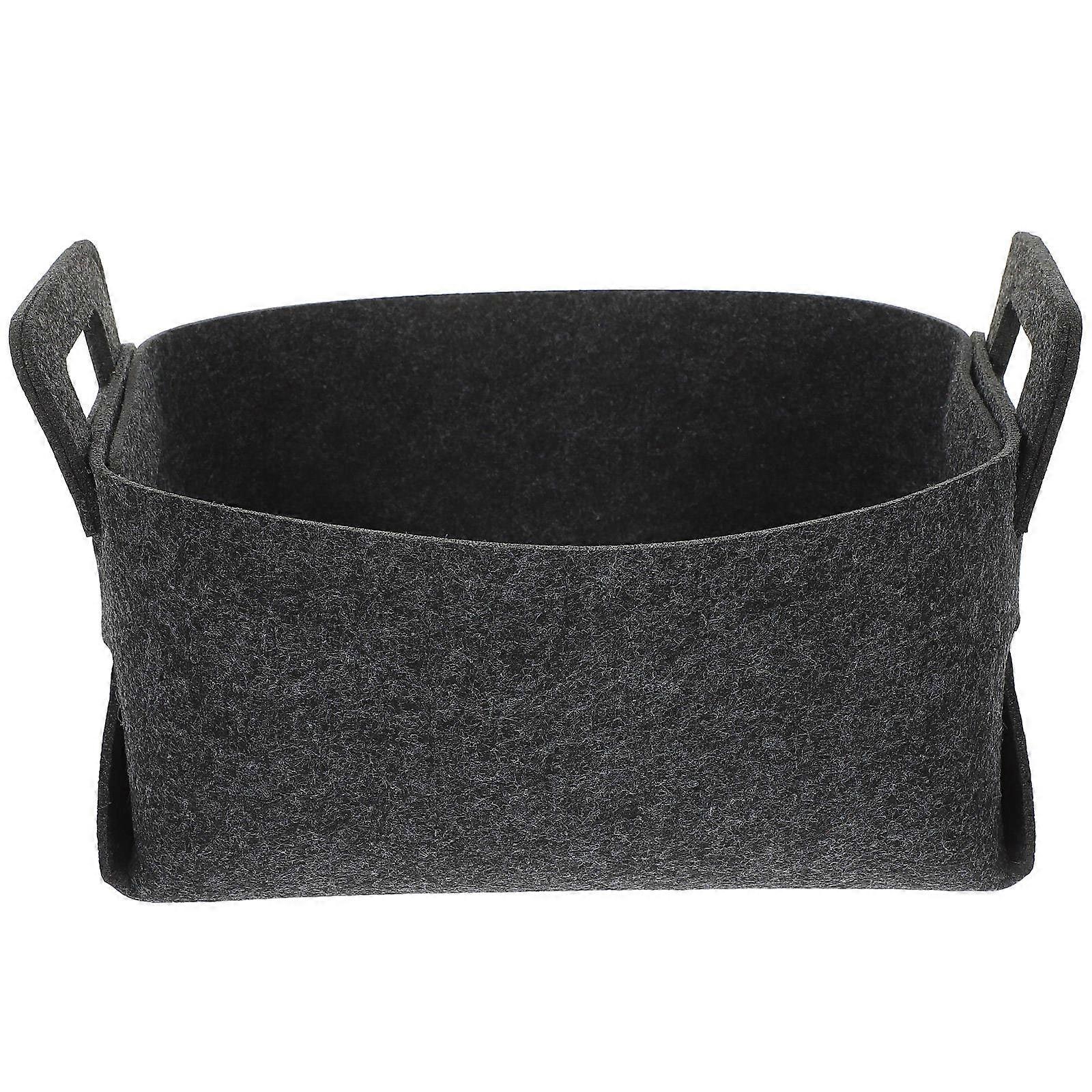 Foldable Clothes Storage Basket 3Pcs Dark Grey Polyester Ideal For Closets Child Room Lightweight Storage Solution