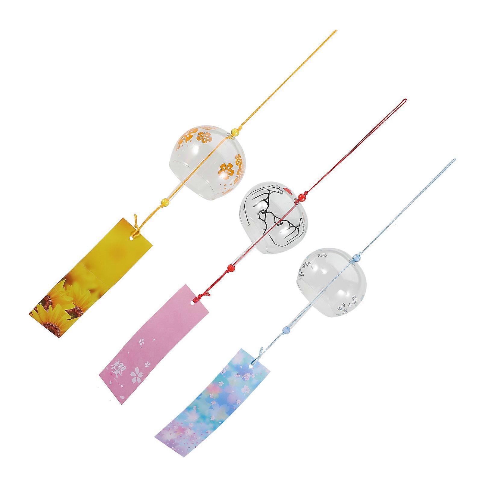 Glass Wind Chime Japanese-Style Wind Chime for Garden 12Pcs Set
