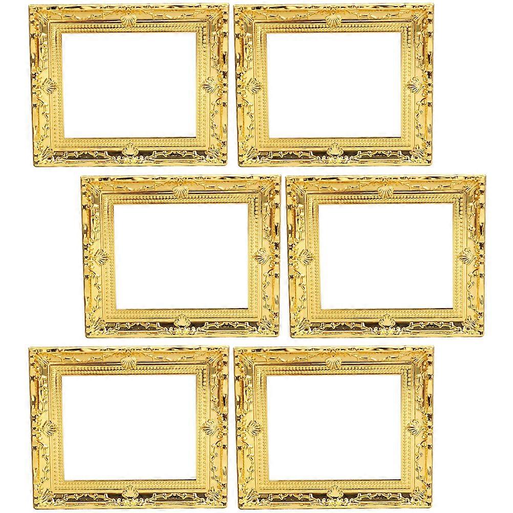 Mini Picture Frames Set Of 30Pcs Doll House Accessories For Model Scene Layout In Golden Color Designed For DIY Handmade Crafts