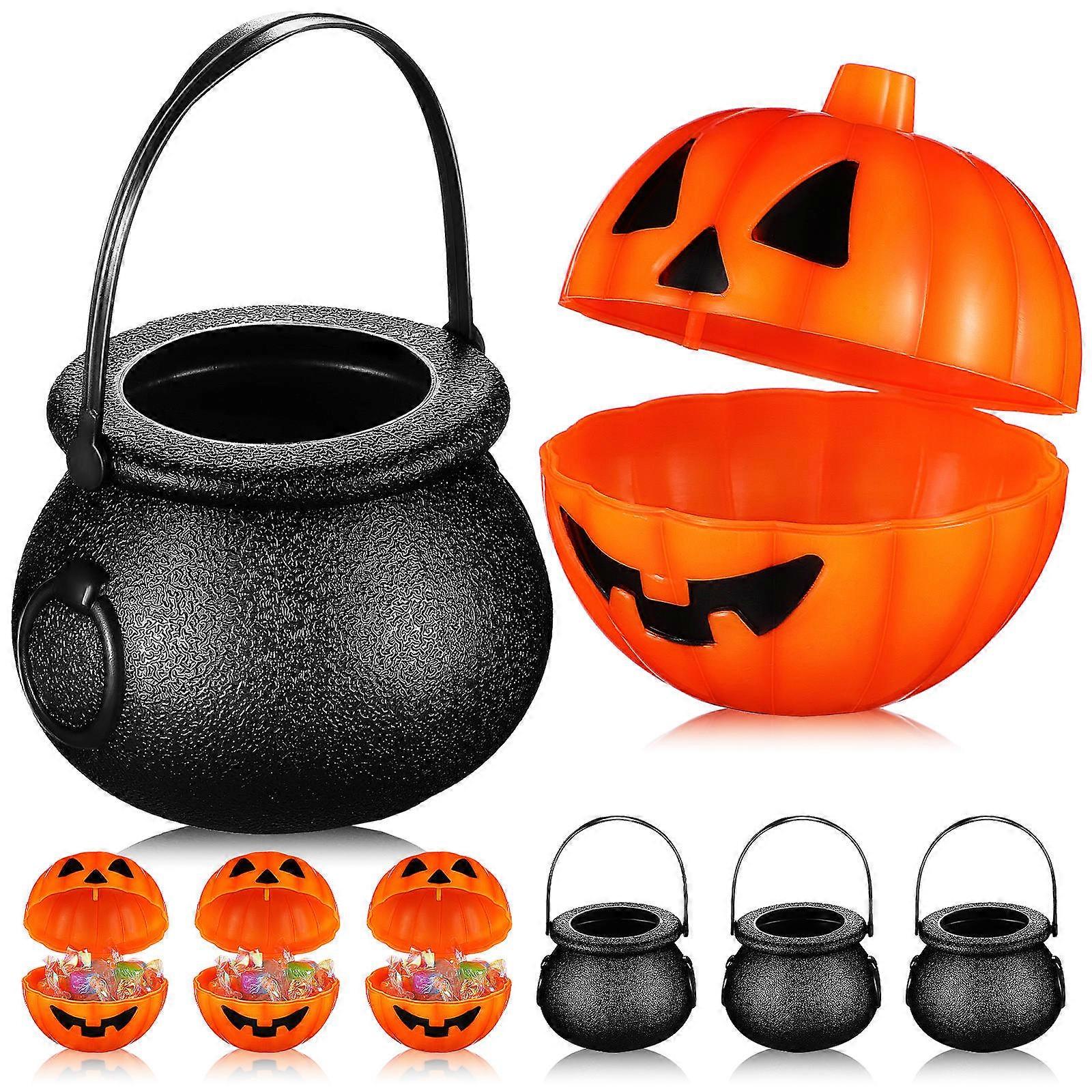 Halloween Candy Holder Pumpkin Bucket for Storage Use 60Pcs Candy Containers