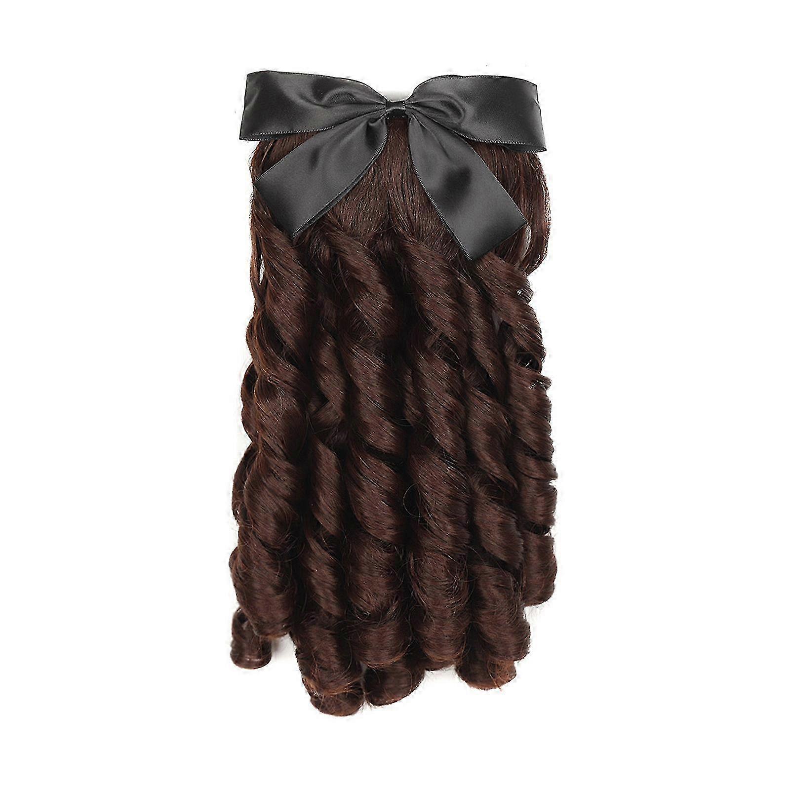 An elegant and charming, synthetic, heat-resistant, 1-piece curly wig for women.