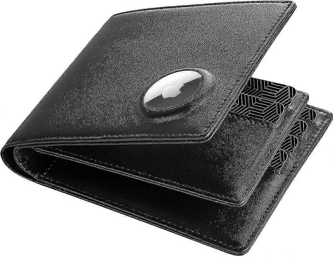 Portefeuille Airtag pour homme - Portefeuille en cuir à deux volets avec blocage RFID, avec fenêtre d'identification et fermeture éclair, poche pour pièces de monnaie, compartiment pour billets, porte-cartes, portefeuille cadeau pour homme (airt