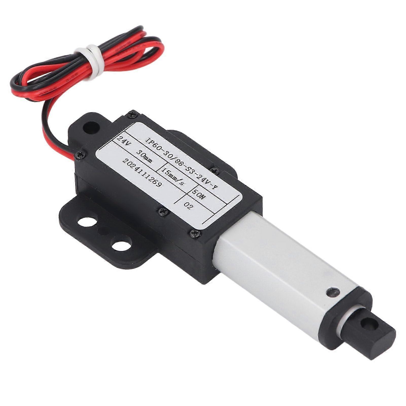 Electric Linear Actuator 30mm Stroke 50N Force End Limit Switch DC24V 15 mm/s Outdoor DIY Projects