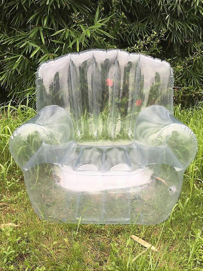 Inflatable Sofa Seat Indoor Outdoor Use Transparent Clear Air Couch For Parties Yards And Rooms One Size