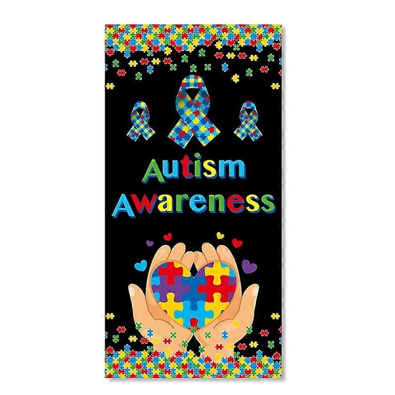 90x180cm Photography Background Fabric World Autism Day Banner Background Puzzle Scene Setting Background Fabric