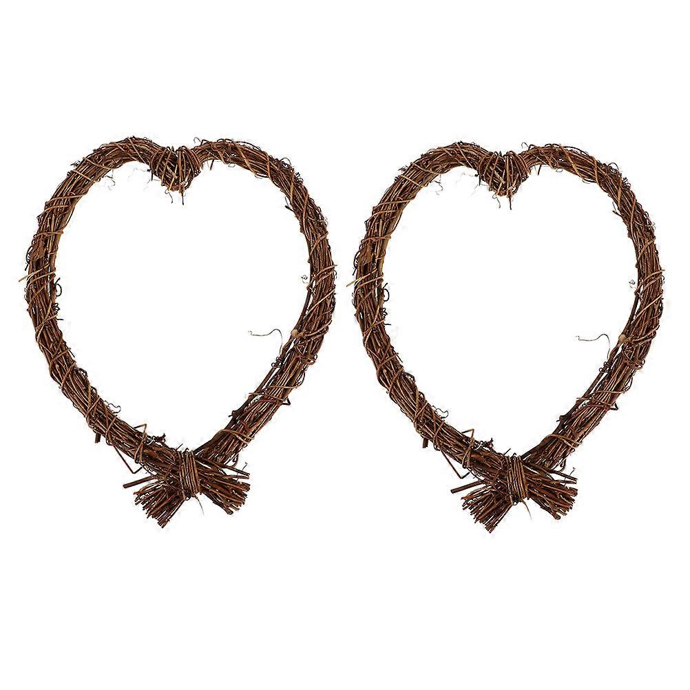 Heart Shaped Wreath Rings Rattan Wreath Form for Crafting 10Pcs Pack