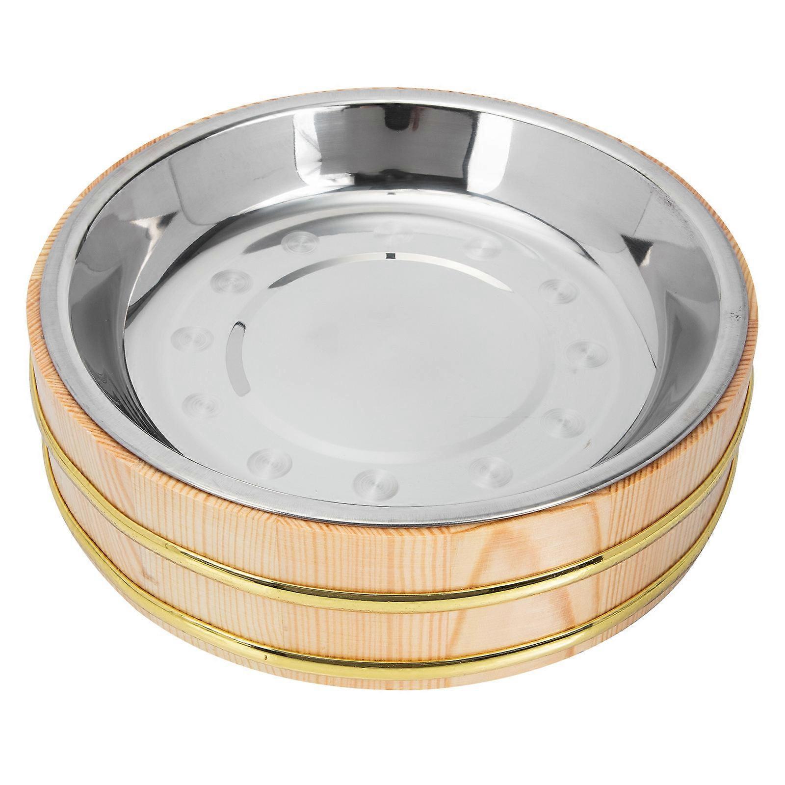 Wooden Sushi Bucket Khaki Container for Sushi Rice Mixing 3Pcs