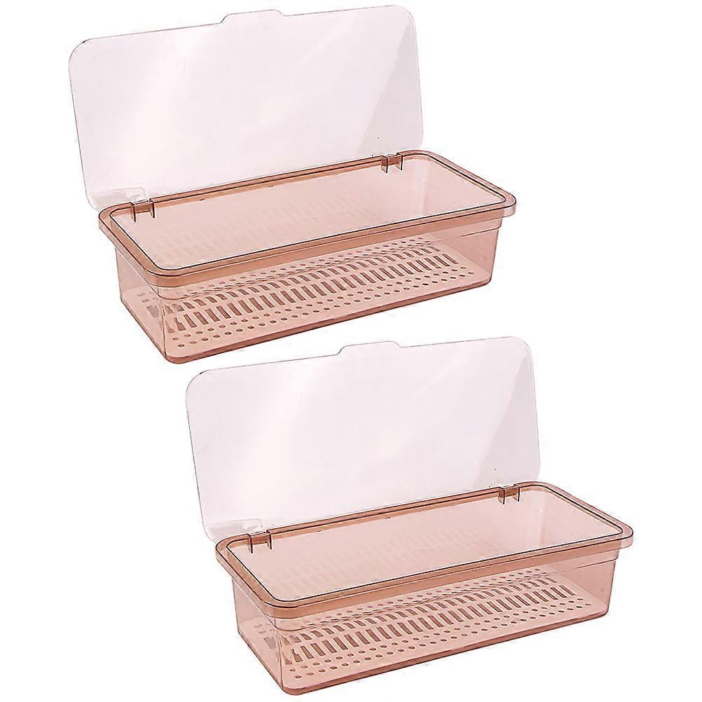 Cutlery Organization 2Pcs Kitchen Drawer Organizer With Lid Space-saving Design For Household Users In Orange Color