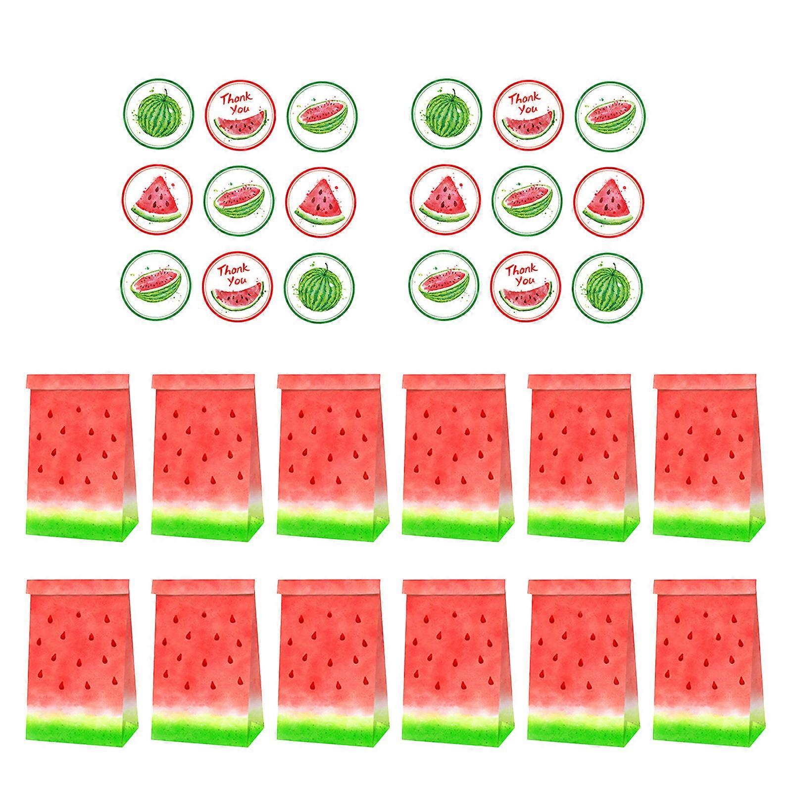 Fruit Paper Bag Hawaiian Party Paper Bag Watermelon Shape Red Color Storage For Summer Holiday 1 Set