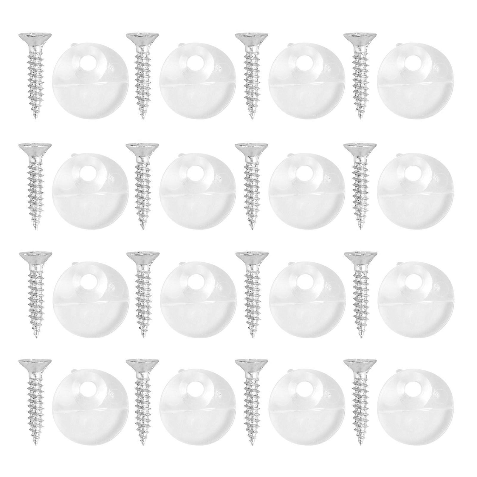 Glass Door Clips Cabinet Fixing Screws with Transparent 20Pcs for Home Use