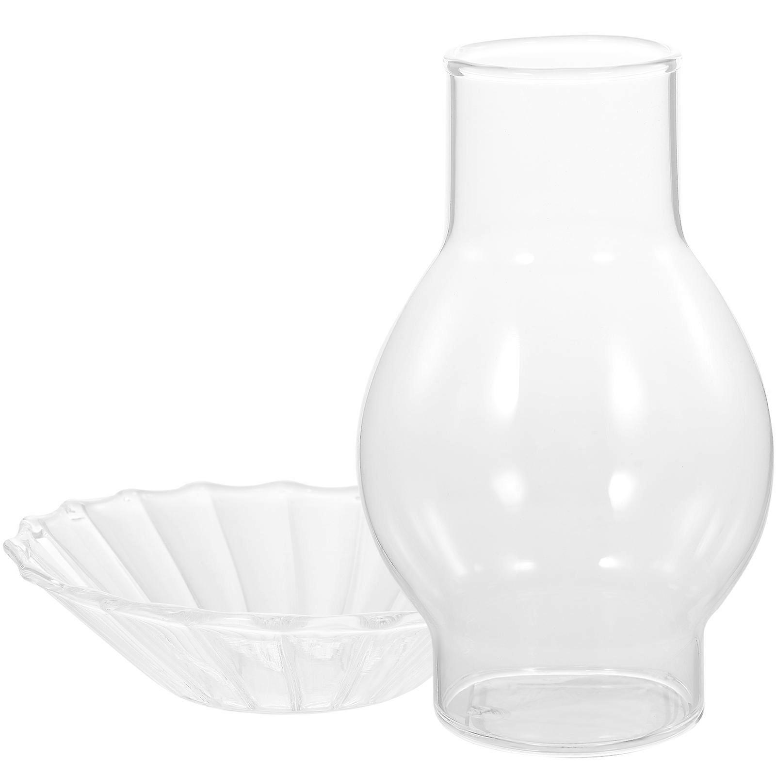 Glass Candle Holder Kit for Decoration with 3Sets Transparent Covers