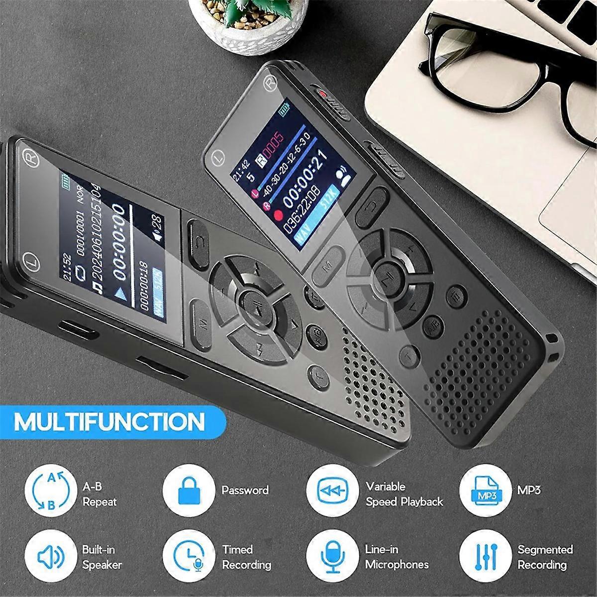 64GB Voice Activated Digital Recorder with Dual Microphone