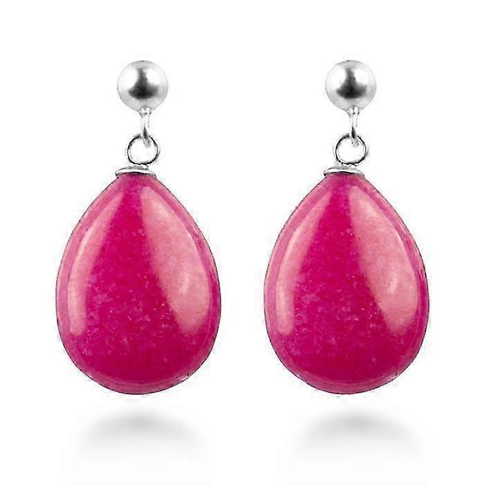 Earrings - LUXENTER - Kenitna - Silver 925 - Rose Agate - Sleeper