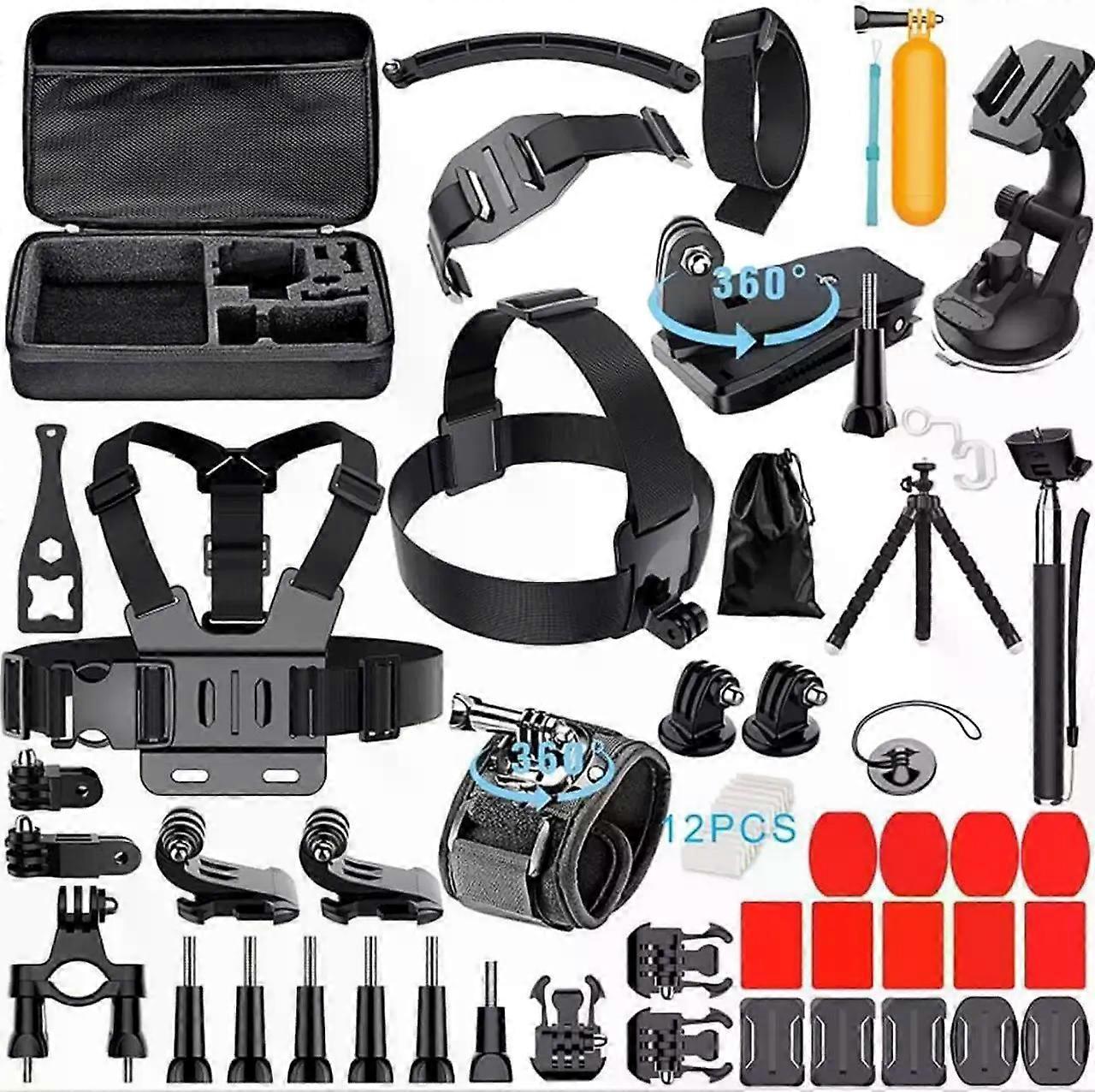 59-in-1 Action Camera Accessories Kit for GoPro Hero 13 12 11 10 9, DJI Osmo Action 2, 3, 4, Pro 5, Insta360 Ace Pro/Ace Pro 2 Akaso and Other Sports 
