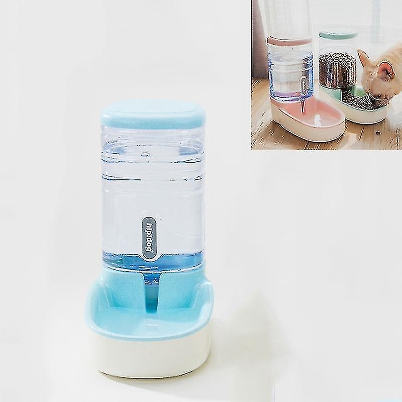 Bird Cage Bird Baths 3.8l Grain Storage Bucket Cat Automatic Pet Feeder Water Dispenser Style:drinking Fountain Blue