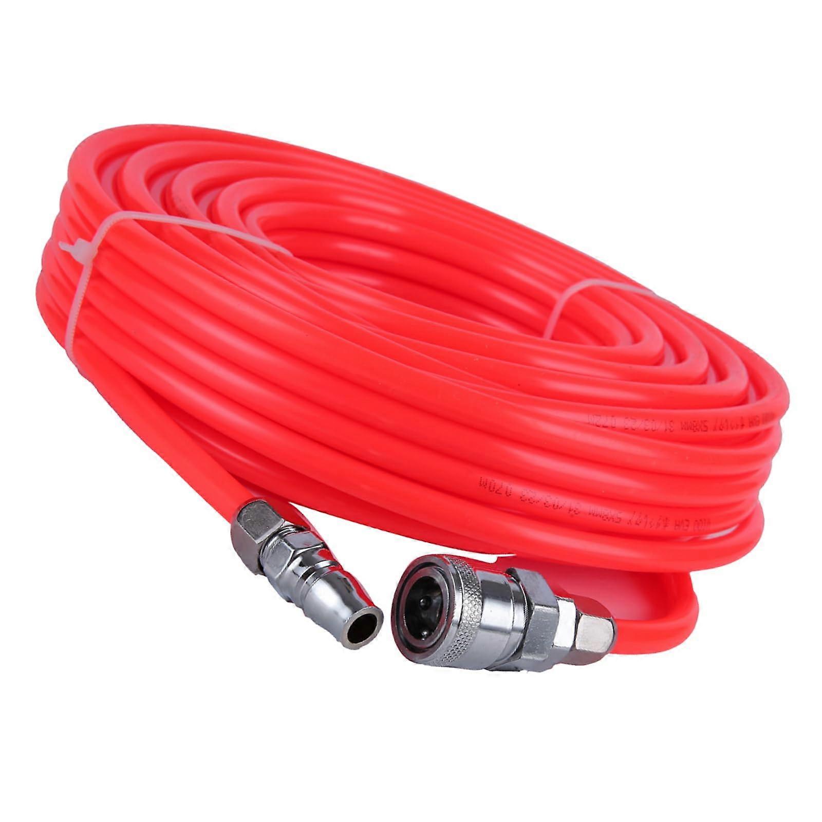Pneumatic Air Hose 5x8mm 15m Red NonKinking Flexible Compressor Line With Quick Connect Kit For Woodworking