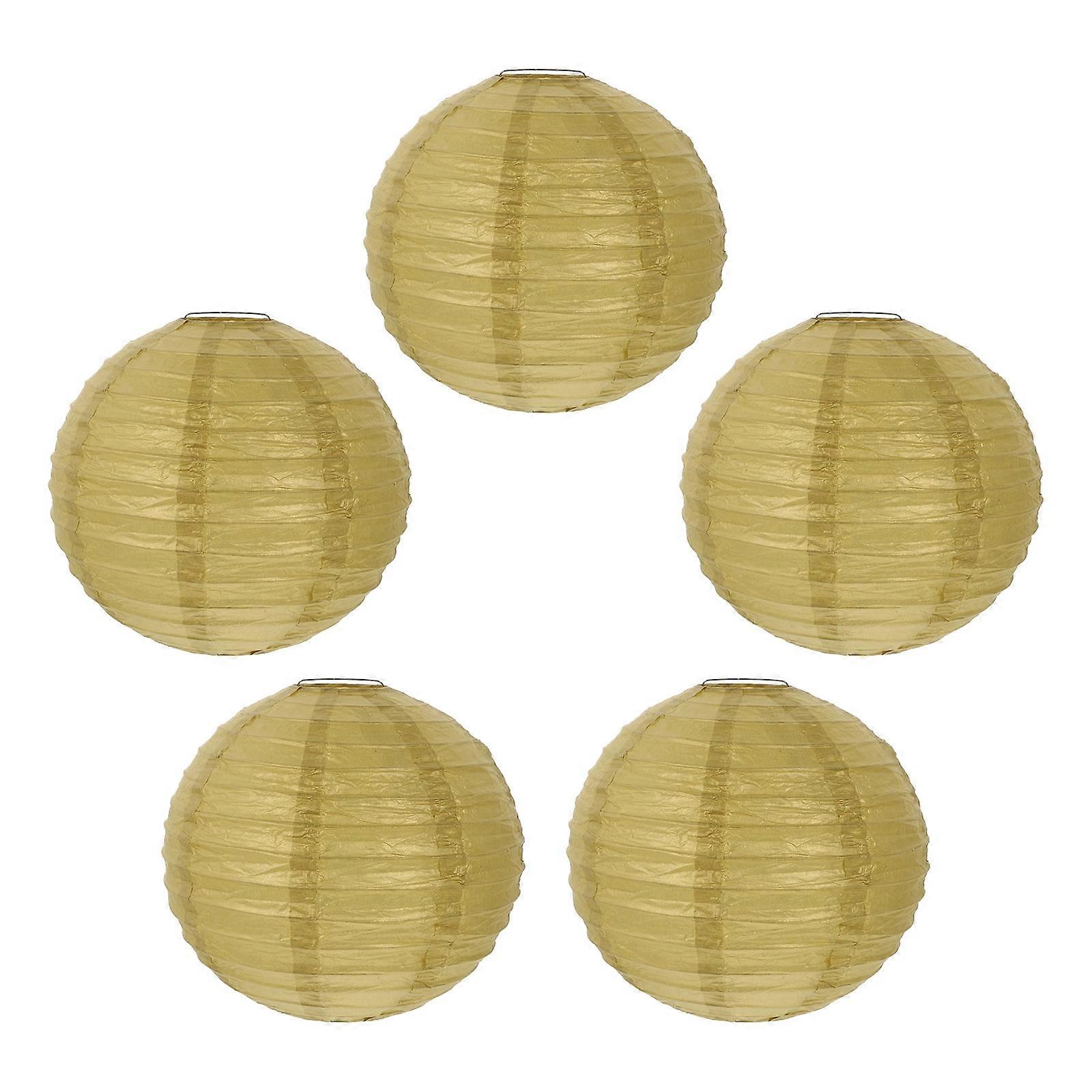5Pcs Paper Lanterns Round Foldable Hanging Lanterns Wedding Scene Decorations