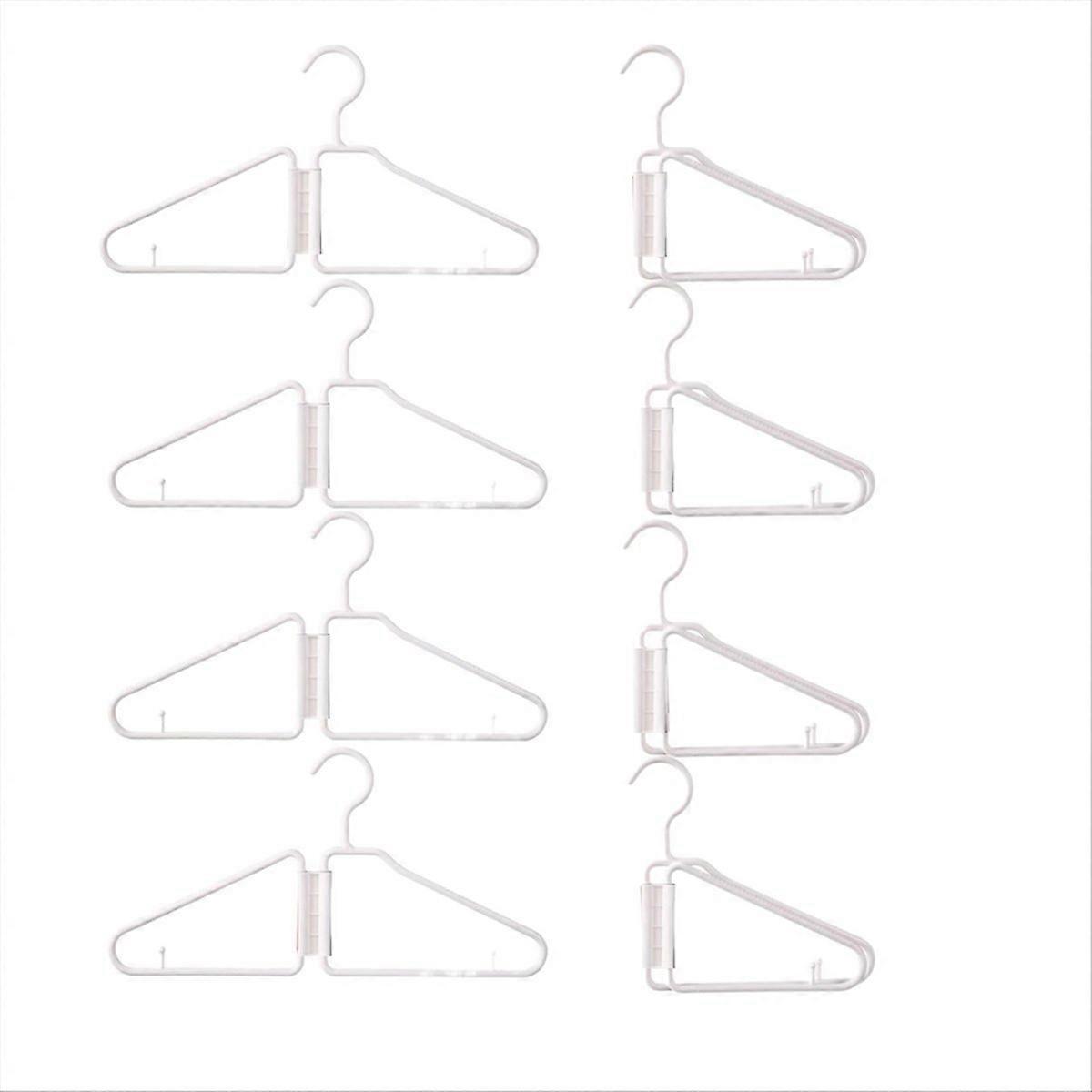 8Pcs Foldable Hangers, Plastic Foldable Hangers, Portable Folding Clothes Hanger, Foldable Travel Hangers (White)
