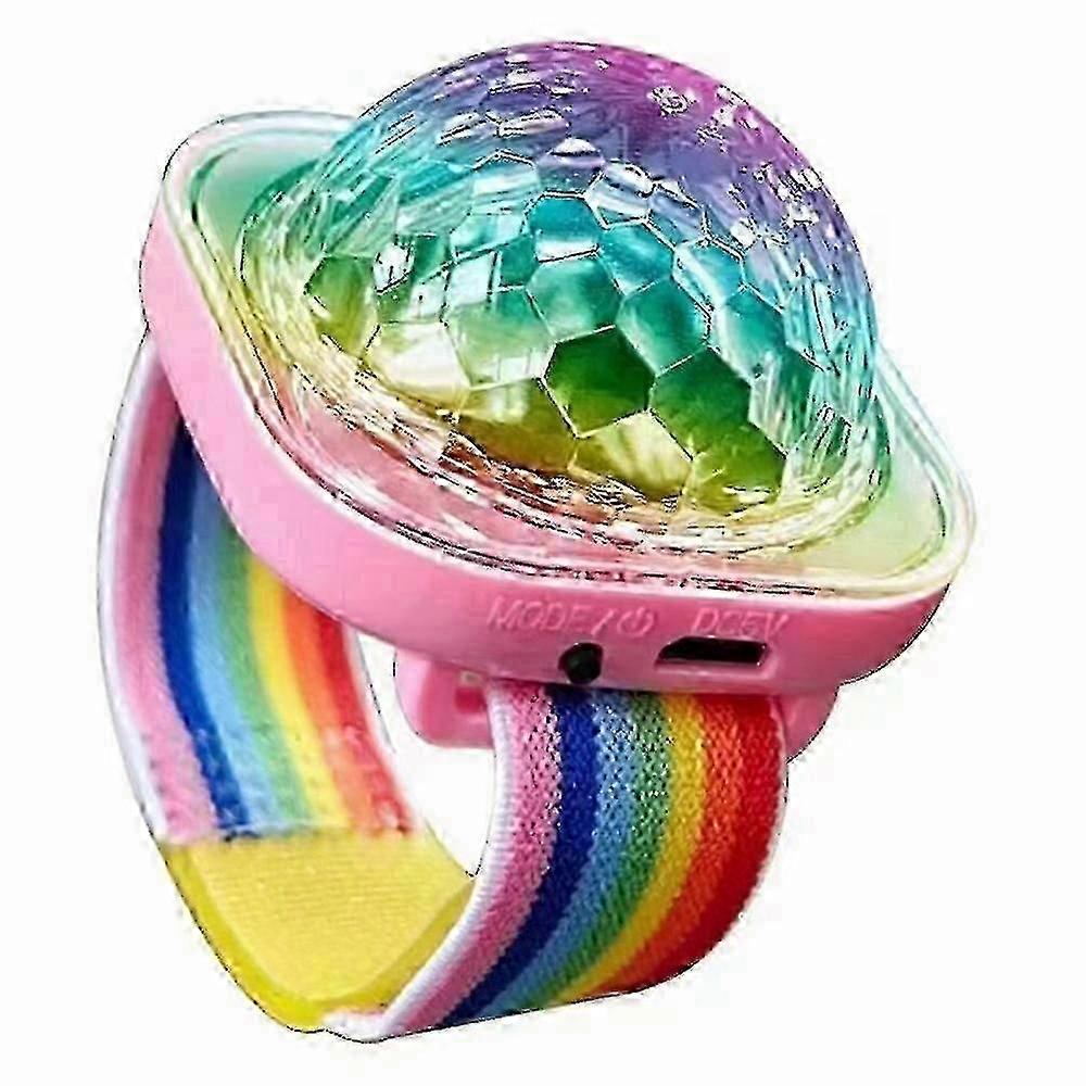Type C Portable Disco Ball Wristbandt Voice Activated Party Lamp USB Rechargeable FlashingZZ16