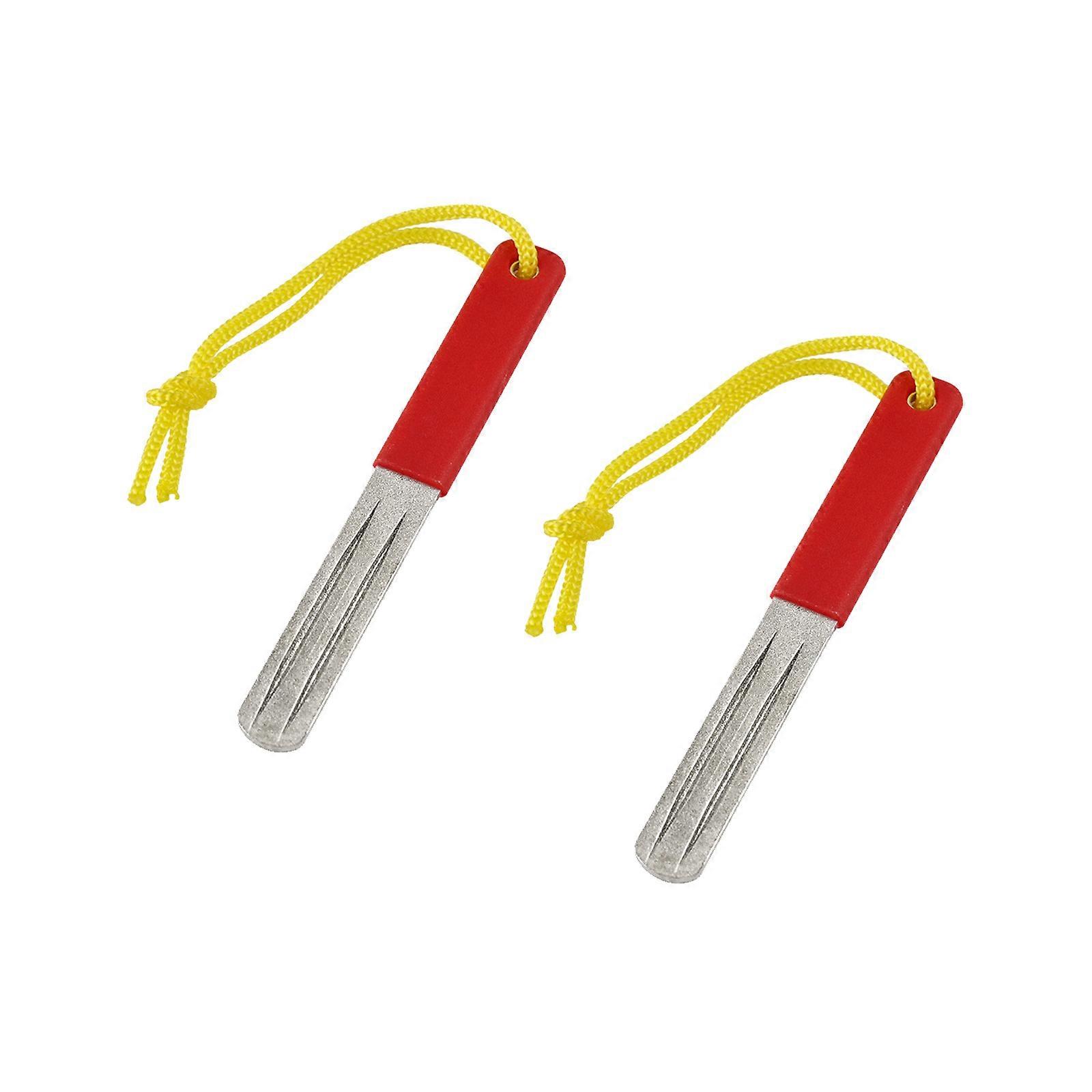 2Pcs Fishing Hook Grinding Stone Sharpening Tool Light weight Fishing Hook Sharpening File Double Sided File Multicolor