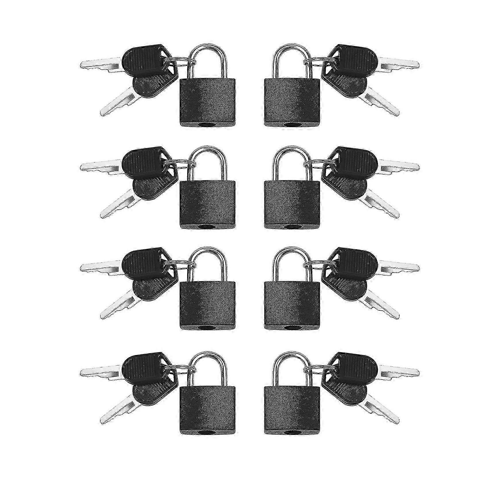 Mini Padlocks for School Lockers - 8 Pack With Keys, Colorful Design