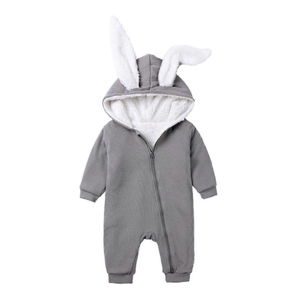 Winter Infant Baby Romper Grey Cotton Romper (3-6 meses)