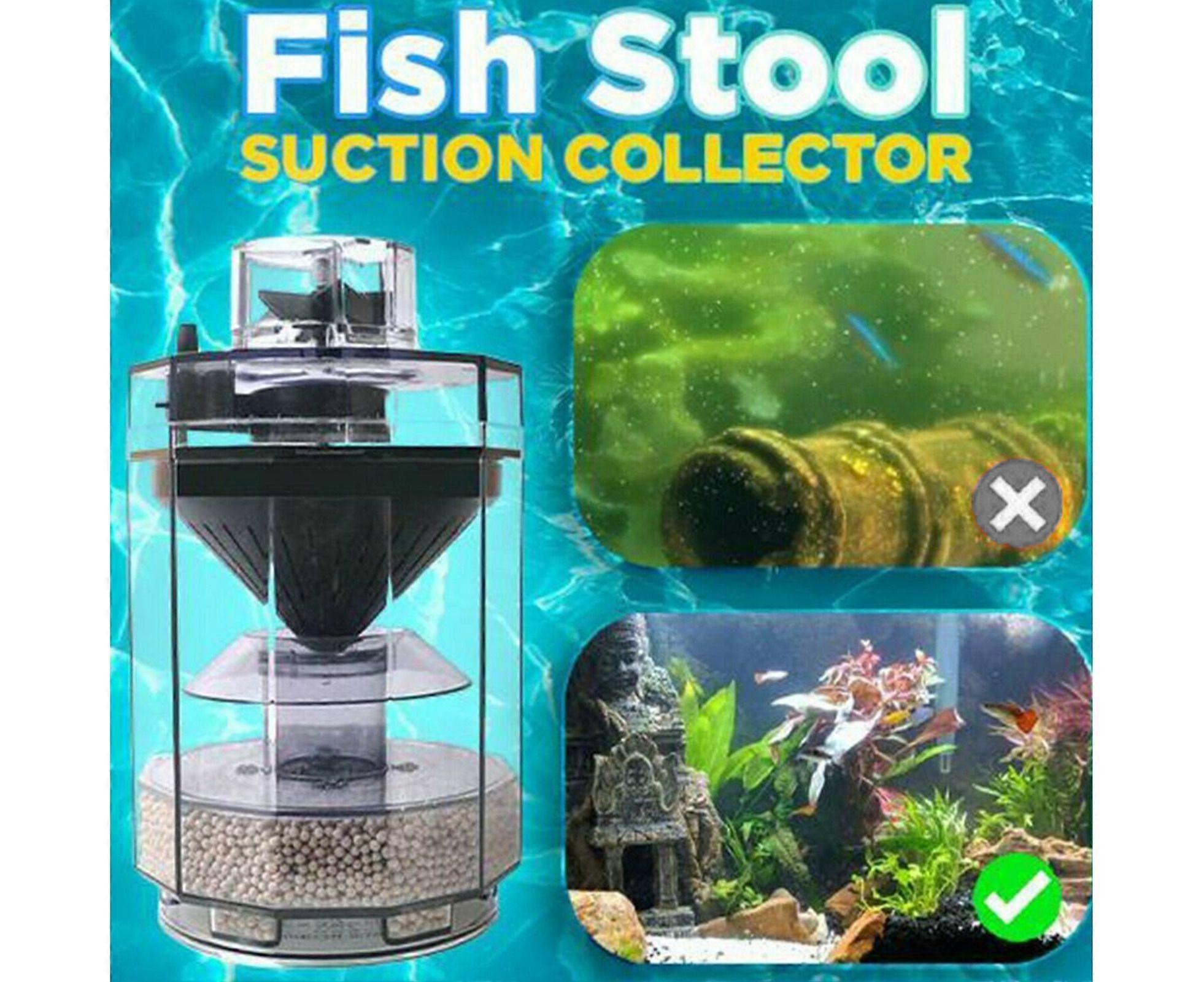 Filter Pump 3-in-1 Design Reusable Plastic Automatic Strong Suction Fish Excrement Strainer for Home