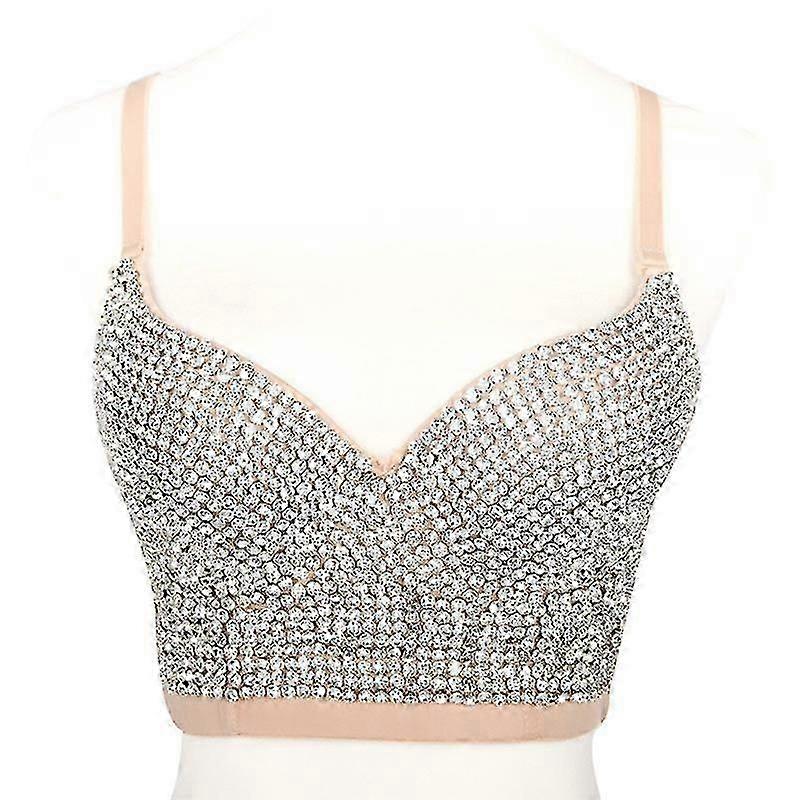 Women's Lace Rhinestone Crop Top Bra