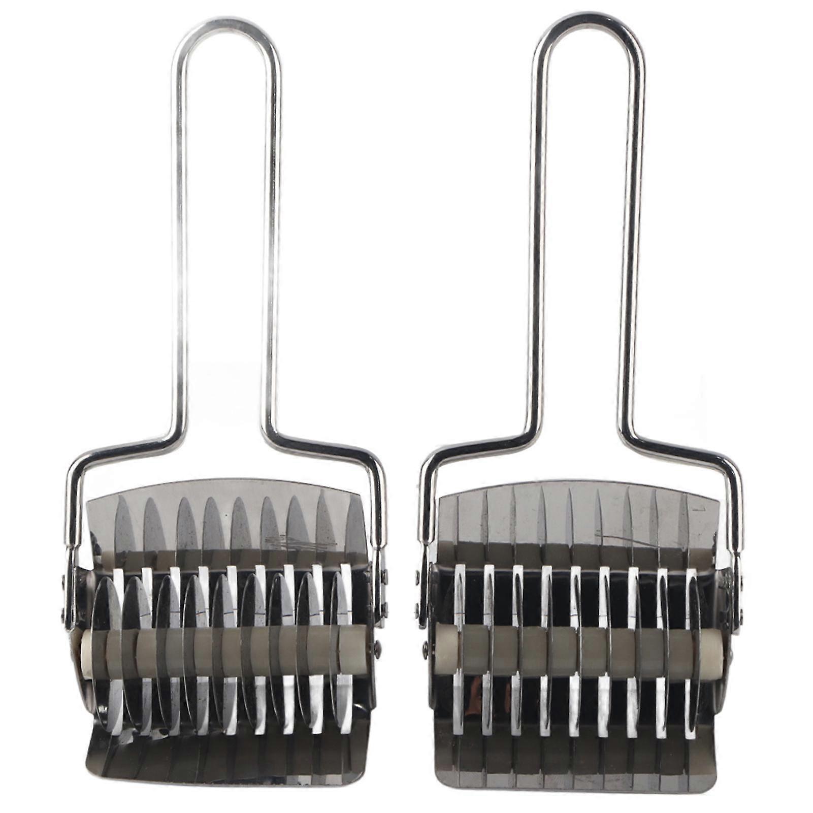 2pcs Dough Noodle Bread Pie Cake Pastry Lattice Roller Bake Cutter Kitchen Baking Tool