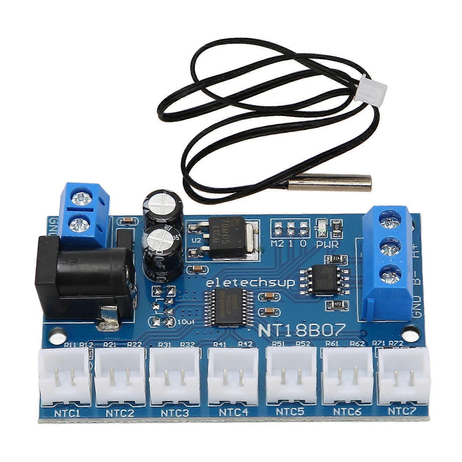 RS485 Module 7 Channel Minus 20 to Plus 125 Celsius 19.7in Long NTC Temperature Sensor for Measureme