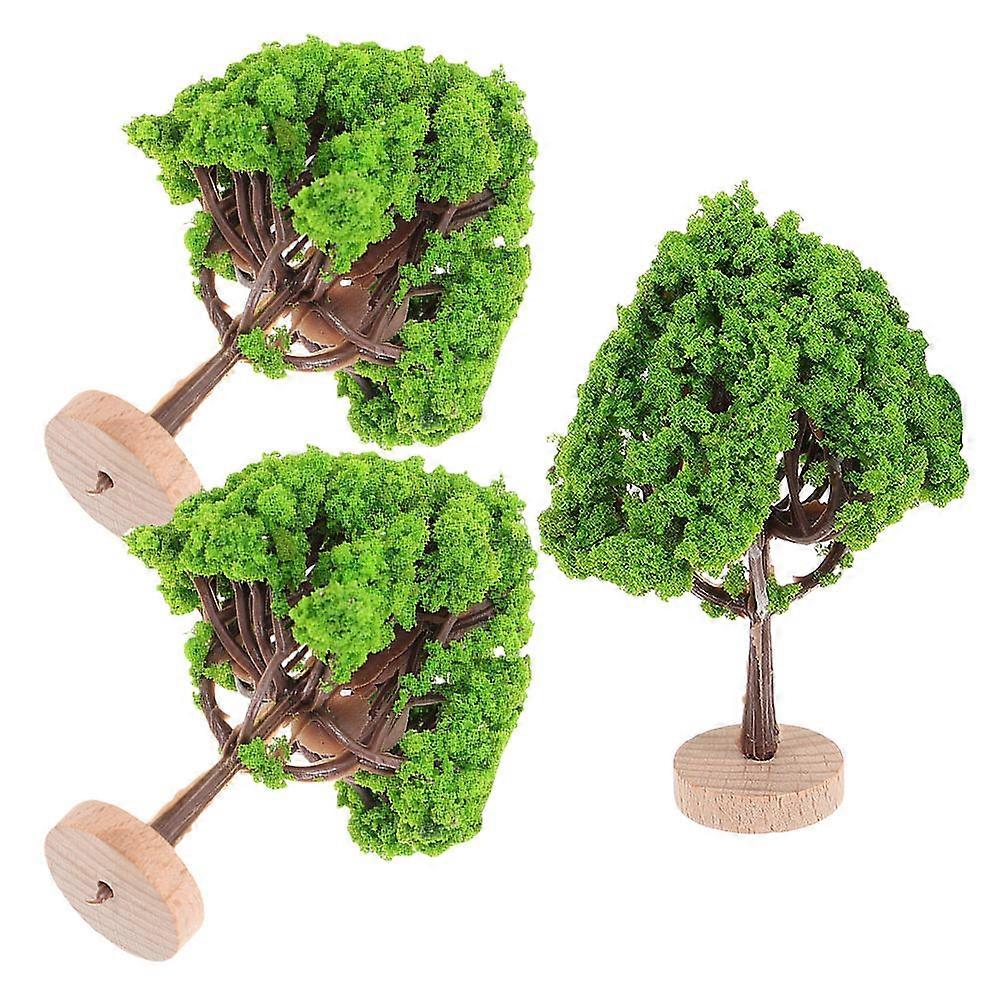 Miniature Street Trees for Diorama 3Pcs Realistic Model Trees with Base