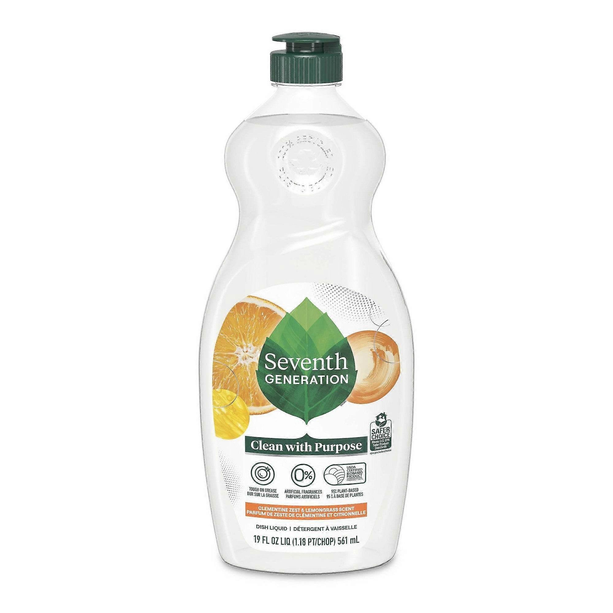 Seventh Generation Dish Liquid Soap, Lemongrass & Clementine, 19 Oz