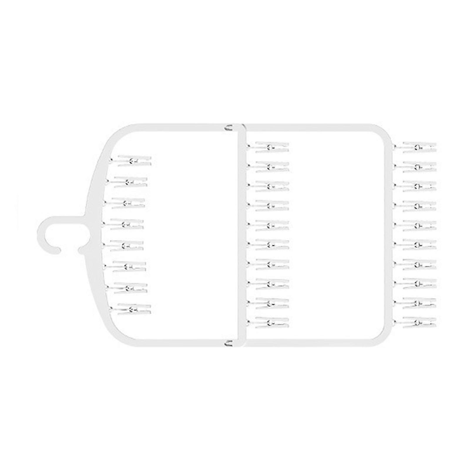 Compact Plastic Clothes Hanger With Nonslip Grooves Multiple Hook Organization Durable Design For Small Living Area  Double layer 28 clip